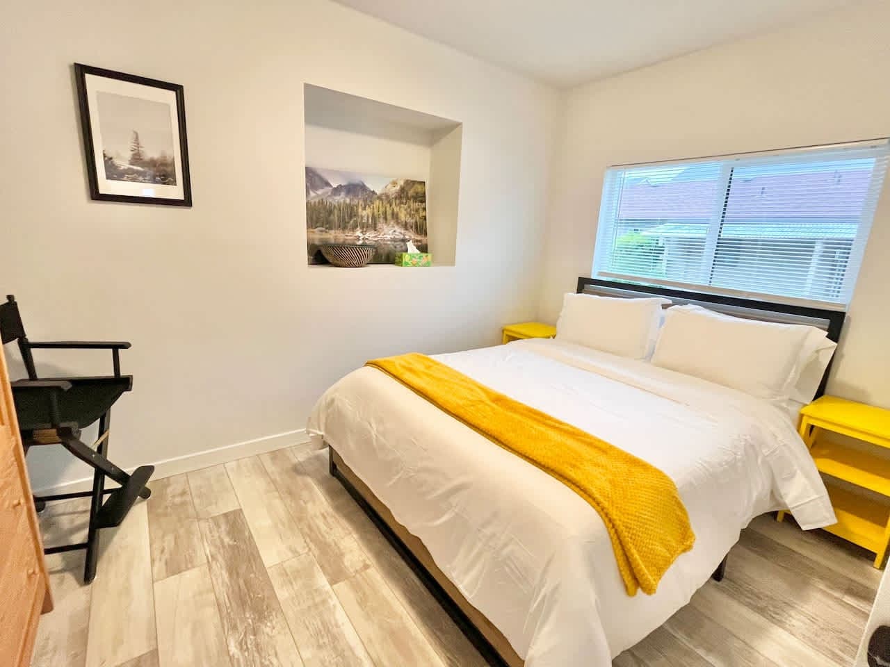 Your serene retreat—a queen bedroom designed for restful nights and effortless comfort with a full closet