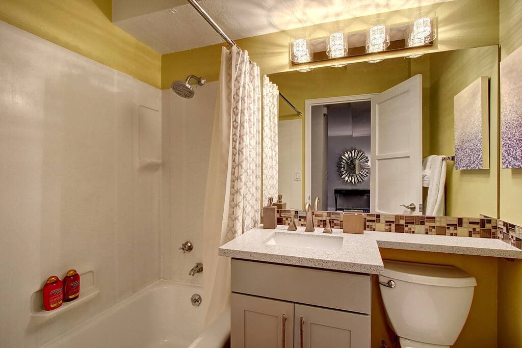 Clean and bright bathroom