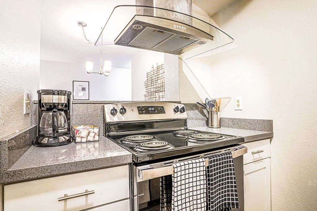 Enjoy many home cook meals in this fully-equipped kitchen